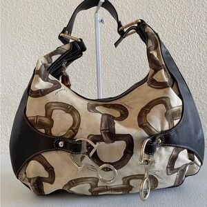 Gucci Brown and Cream Hobo Bag